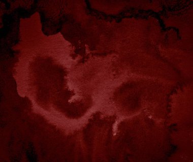 Koyu kırmızı sulu boya arka plan, leke, boya, leke, boşanma sıçrama. Endişe verici, kan kırmızı degrade. Vintage desen tasarım ve dekorasyon için. Metin için ile yer.