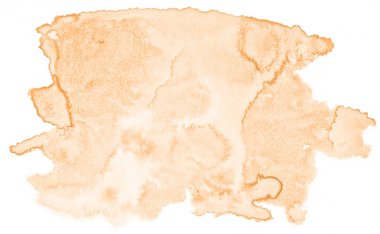 Beyaz arka plan metin, tasarım için hafif portakal suluboya çizilmiş izole yıkama leke. Soyut fırça için duvar kağıdı, tarafından yapılan doku etiket.