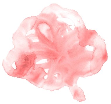 Işık kırmızı, pembe suluboya çizilmiş metin, tasarım için beyaz arka plan üzerinde yıkama leke izole. Soyut fırça için afiş, tarafından yapılan doku etiket.