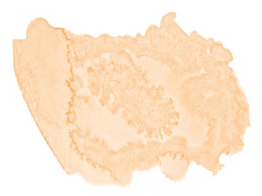 Beyaz arka plan metin, tasarım için hafif portakal suluboya çizilmiş izole yıkama leke. Soyut fırça için duvar kağıdı, tarafından yapılan doku etiket.