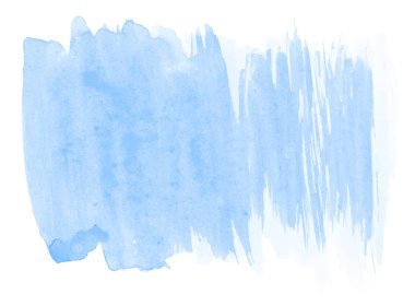 Beyaz backgrou leke mavi suluboya çizilmiş izole yıkama