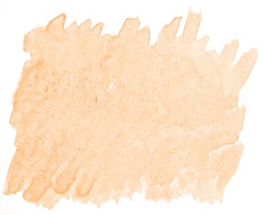 Beyaz arka plan metin, tasarım için hafif portakal suluboya çizilmiş izole yıkama leke. Soyut fırça için duvar kağıdı, tarafından yapılan doku etiket.