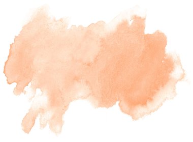 Beyaz arka plan metin, tasarım için hafif portakal suluboya çizilmiş izole yıkama leke. Soyut fırça için duvar kağıdı, tarafından yapılan doku etiket.