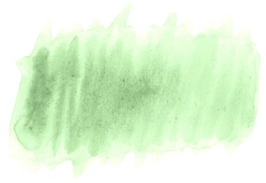 Metin, tasarım için beyaz zemin üzerine yeşil pastel suluboya çizilmiş izole yıkama leke. Soyut fırça için duvar kağıdı, tarafından yapılan doku etiket.