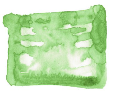 Metin, tasarım için beyaz zemin üzerine yeşil suluboya çizilmiş izole yıkama leke. Soyut fırça için duvar kağıdı, tarafından yapılan doku etiket.