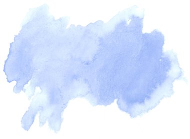 Beyaz backgrou leke mavi suluboya çizilmiş izole yıkama