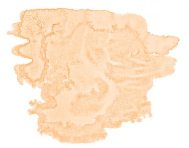 Beyaz arka plan metin, tasarım için hafif portakal suluboya çizilmiş izole yıkama leke. Soyut fırça için duvar kağıdı, tarafından yapılan doku etiket.