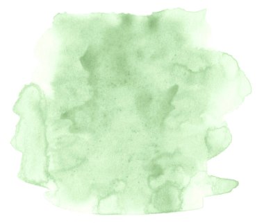 Metin, tasarım için beyaz zemin üzerine yeşil pastel suluboya çizilmiş izole yıkama leke. Soyut fırça için duvar kağıdı, tarafından yapılan doku etiket.