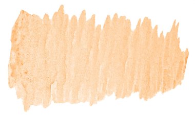 Beyaz arka plan metin, tasarım için hafif portakal suluboya çizilmiş izole yıkama leke. Soyut fırça için duvar kağıdı, tarafından yapılan doku etiket.