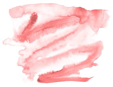 Işık kırmızı, pembe suluboya çizilmiş metin, tasarım için beyaz arka plan üzerinde yıkama leke izole. Soyut fırça için afiş, tarafından yapılan doku etiket.