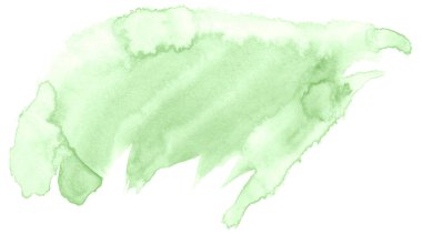 Metin, tasarım için beyaz zemin üzerine yeşil suluboya çizilmiş izole yıkama leke. Soyut fırça için duvar kağıdı, tarafından yapılan doku etiket.