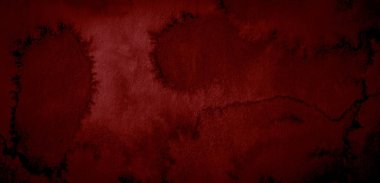 Koyu kırmızı sulu boya arka plan, leke, boya, leke, boşanma sıçrama. Endişe verici, kan kırmızı degrade. Vintage desen tasarım ve dekorasyon için. Metin için ile yer.