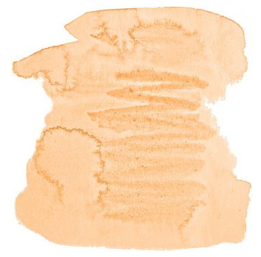 Beyaz arka plan metin, tasarım için hafif portakal suluboya çizilmiş izole yıkama leke. Soyut fırça için duvar kağıdı, tarafından yapılan doku etiket.