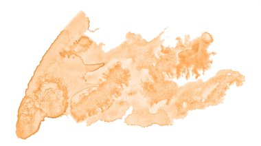 Beyaz arka plan metin, tasarım için hafif portakal suluboya çizilmiş izole yıkama leke. Soyut fırça için duvar kağıdı, tarafından yapılan doku etiket.