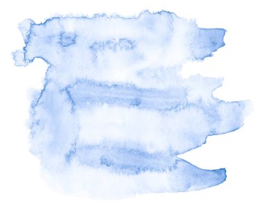 Beyaz backgrou leke mavi suluboya çizilmiş izole yıkama