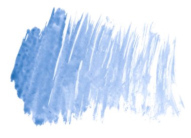 Beyaz backgrou leke mavi suluboya çizilmiş izole yıkama