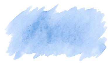 Beyaz backgrou leke mavi suluboya çizilmiş izole yıkama