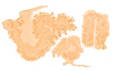 Beyaz arka plan metin, tasarım için hafif portakal suluboya çizilmiş izole yıkama leke. Soyut fırça için duvar kağıdı, tarafından yapılan doku etiket.