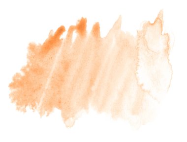 Beyaz arka plan metin, tasarım için hafif portakal suluboya çizilmiş izole yıkama leke. Soyut fırça için duvar kağıdı, tarafından yapılan doku etiket.