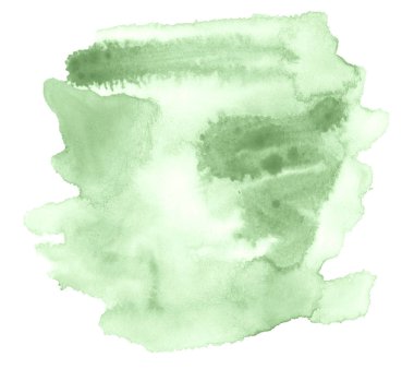 Metin, tasarım için beyaz zemin üzerine yeşil pastel suluboya çizilmiş izole yıkama leke. Soyut fırça için duvar kağıdı, tarafından yapılan doku etiket.