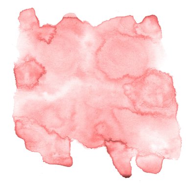 Işık kırmızı, pembe suluboya çizilmiş metin, tasarım için beyaz arka plan üzerinde yıkama leke izole. Soyut fırça için afiş, tarafından yapılan doku etiket.