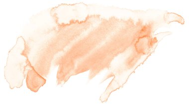 Beyaz arka plan metin, tasarım için hafif portakal suluboya çizilmiş izole yıkama leke. Soyut fırça için duvar kağıdı, tarafından yapılan doku etiket.