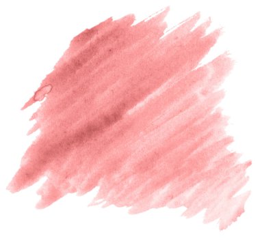 Işık kırmızı, pembe suluboya çizilmiş WHI leke yıkama izole.