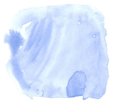 Beyaz backgrou leke mavi suluboya çizilmiş izole yıkama