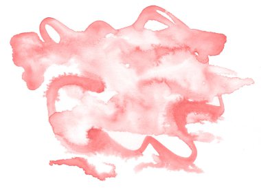 Işık kırmızı, pembe suluboya çizilmiş metin, tasarım için beyaz arka plan üzerinde yıkama leke izole. Soyut fırça için afiş, tarafından yapılan doku etiket.