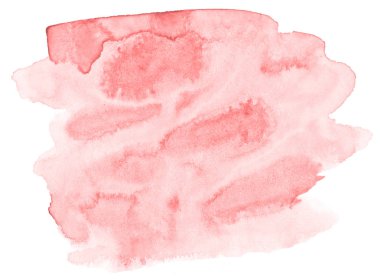 Işık kırmızı, pembe suluboya çizilmiş metin, tasarım için beyaz arka plan üzerinde yıkama leke izole. Soyut fırça için afiş, tarafından yapılan doku etiket.