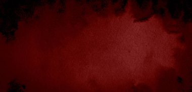 Koyu kırmızı sulu boya arka plan, leke, boya, leke, boşanma sıçrama. Endişe verici, kan kırmızı degrade. Vintage desen tasarım ve dekorasyon için. Metin için ile yer.