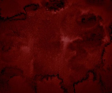 Koyu kırmızı sulu boya arka plan, leke, boya, leke, boşanma sıçrama. Endişe verici, kan kırmızı degrade. Vintage desen tasarım ve dekorasyon için. Metin için ile yer.