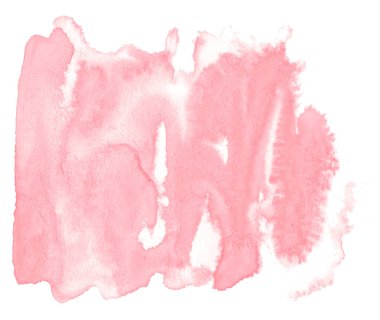 Işık kırmızı, pembe suluboya çizilmiş metin, tasarım için beyaz arka plan üzerinde yıkama leke izole. Soyut fırça için afiş, tarafından yapılan doku etiket.