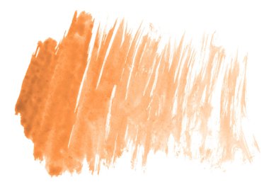 Beyaz arka plan metin, tasarım için hafif portakal suluboya çizilmiş izole yıkama leke. Soyut fırça için duvar kağıdı, tarafından yapılan doku etiket.