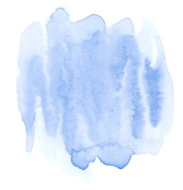 Beyaz backgrou leke mavi suluboya çizilmiş izole yıkama