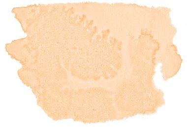 Beyaz arka plan metin, tasarım için hafif portakal suluboya çizilmiş izole yıkama leke. Soyut fırça için duvar kağıdı, tarafından yapılan doku etiket.