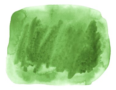 Metin, tasarım için beyaz zemin üzerine yeşil suluboya çizilmiş izole yıkama leke. Soyut fırça için duvar kağıdı, tarafından yapılan doku etiket.