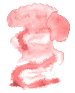 Işık kırmızı, pembe suluboya çizilmiş metin, tasarım için beyaz arka plan üzerinde yıkama leke izole. Soyut fırça için afiş, tarafından yapılan doku etiket.