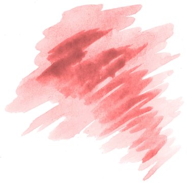 Işık kırmızı, pembe suluboya çizilmiş metin, tasarım için beyaz arka plan üzerinde yıkama leke izole. Soyut fırça için afiş, tarafından yapılan doku etiket.