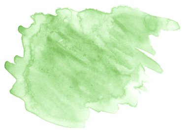 Metin, tasarım için beyaz zemin üzerine yeşil suluboya çizilmiş izole yıkama leke. Soyut fırça için duvar kağıdı, tarafından yapılan doku etiket.