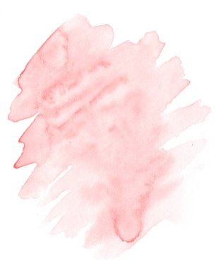 Işık kırmızı, pembe suluboya çizilmiş metin, tasarım için beyaz arka plan üzerinde yıkama leke izole. Soyut fırça için afiş, tarafından yapılan doku etiket.