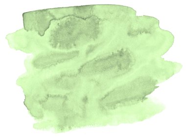 Metin, tasarım için beyaz zemin üzerine yeşil pastel suluboya çizilmiş izole yıkama leke. Soyut fırça için duvar kağıdı, tarafından yapılan doku etiket.