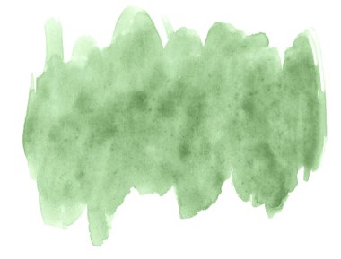 Metin, tasarım için beyaz zemin üzerine yeşil pastel suluboya çizilmiş izole yıkama leke. Soyut fırça için duvar kağıdı, tarafından yapılan doku etiket.