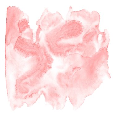 Işık kırmızı, pembe suluboya çizilmiş metin, tasarım için beyaz arka plan üzerinde yıkama leke izole. Soyut fırça için afiş, tarafından yapılan doku etiket.