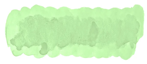 Зелена Пастельна Акварельна Фарба Намальована Вручну Ізольована Пляма Миття Білому — стокове фото