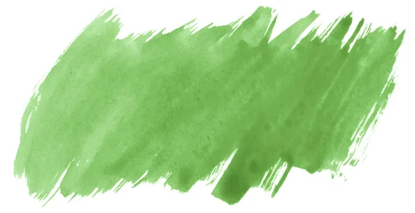 Gröna Akvarell Handritade Isolerade Tvätta Fläcken Vit Bakgrund För Text — Stockfoto