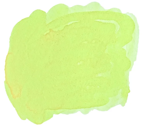 Green Pastel Watercolor Hand Drawn Isolated Wash Stain White Background — Stock Photo, Image
