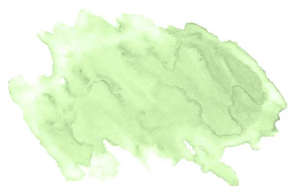 Zielony Akwarela Pastel Ręcznie Rysowane Białym Tle Plama Mycie Białym — Zdjęcie stockowe