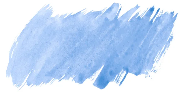 Blue watercolor hand-drawn isolated wash stain on white backgrou — Stock Photo, Image