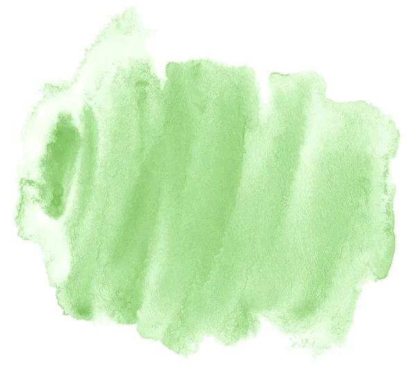 Zelená Akvarel Kreslené Izolované Mytí Skvrna Bílém Pozadí Pro Text — Stock fotografie